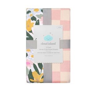Cloud Island 2 Pack Jersey Crib Fitted Sheets